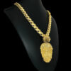 15332403101 Cordao Friso S 13Mm Pingente Jesus Leao Oval Banhado A Ouro 18K 2