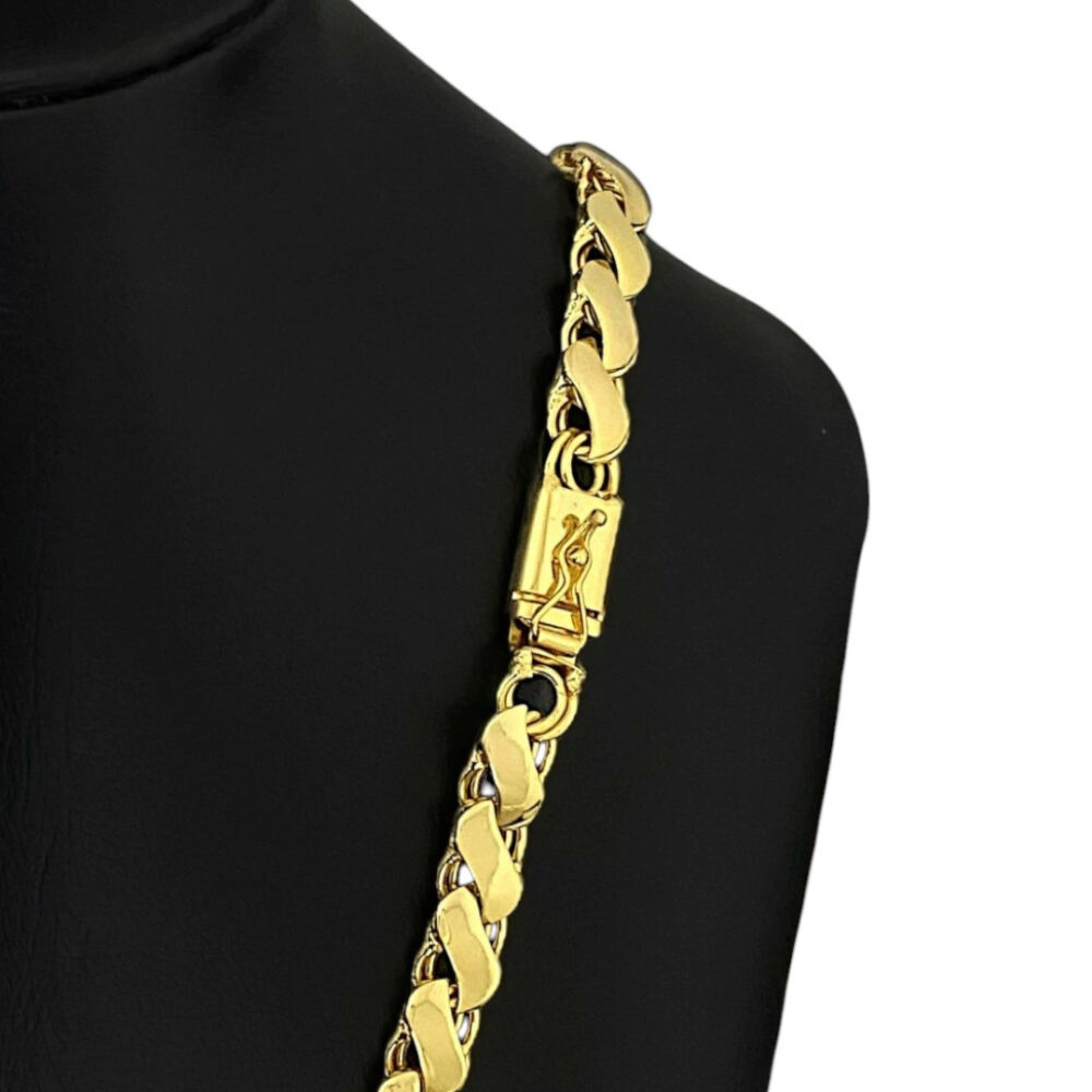 Cordão Friso S 13Mm + Pingente Cristo Leão - Banhado A Ouro - Imagem 4