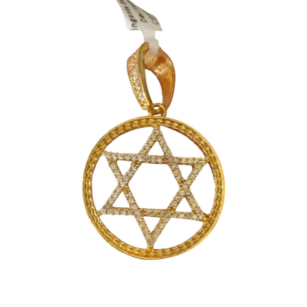 Pingente Estrela De Davi - Banhado A Ouro 18K - Imagem 2