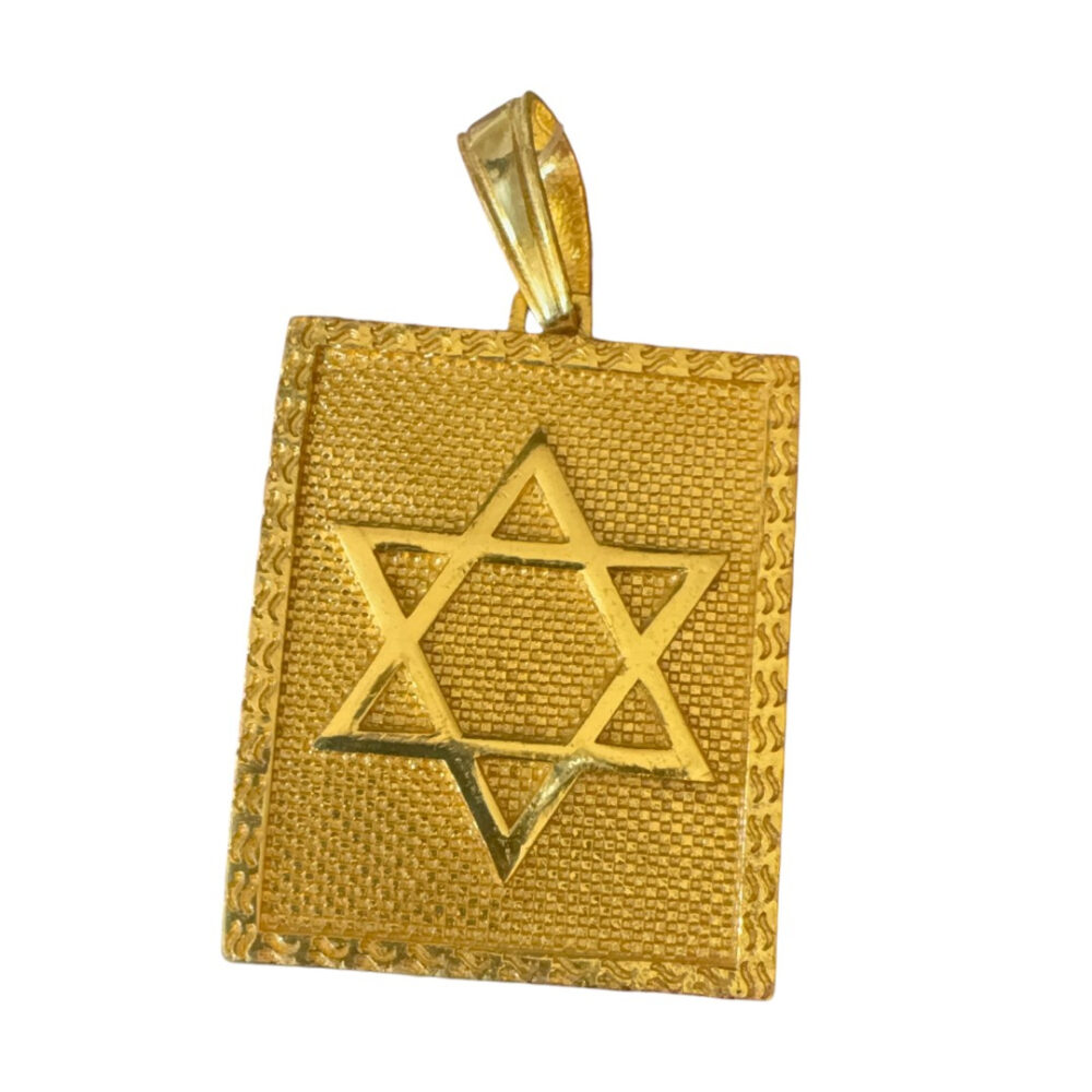 Pingente Estrela De Davi Quadrada - Banhado A Ouro 18K - Imagem 2