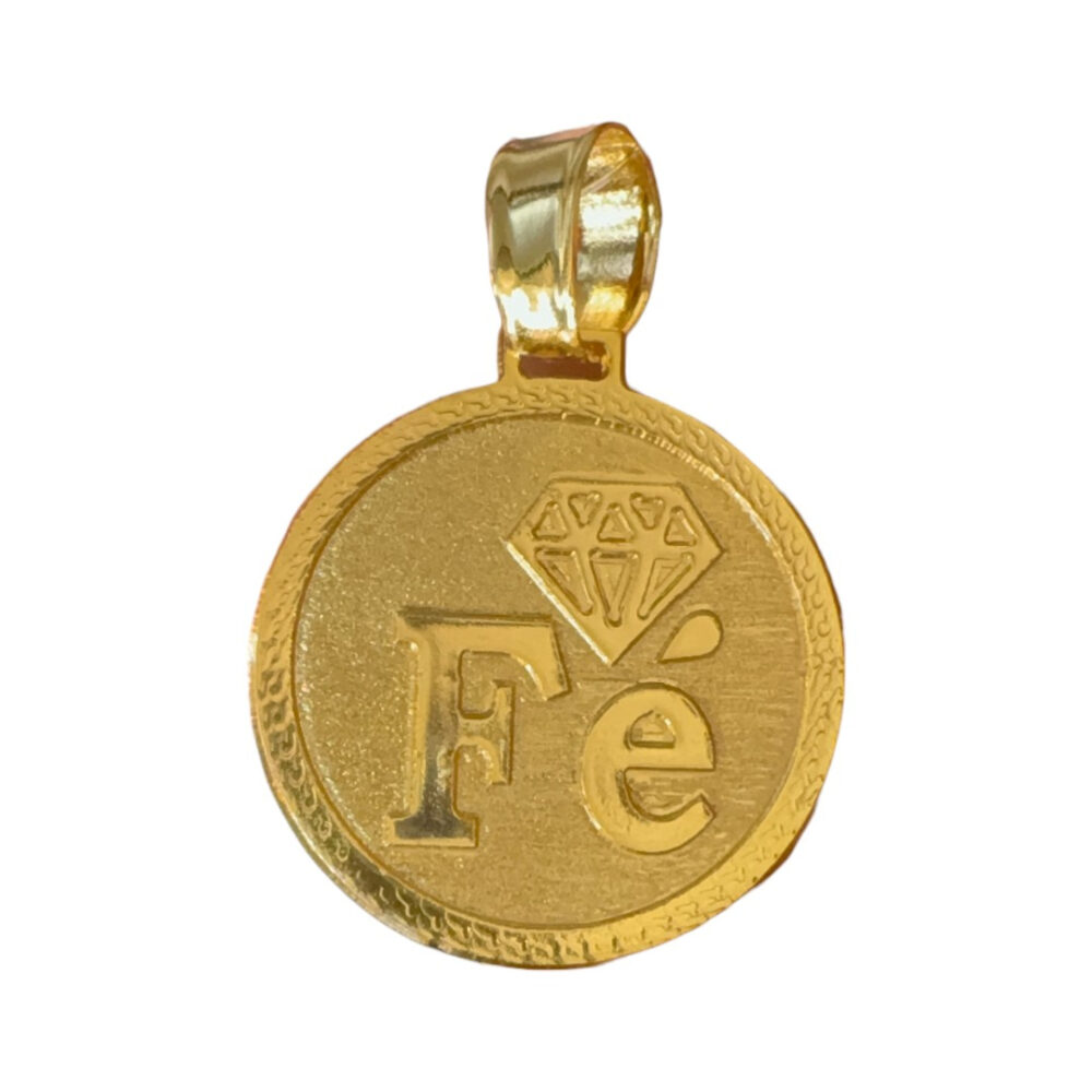 Pingente Fé Diamante - Banhado A Ouro 18K - Imagem 2