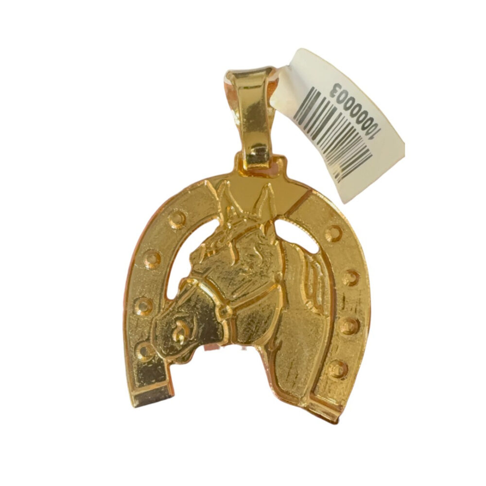 Pingente Ferradura Desenho G - Banhado A Ouro 18K - Imagem 3