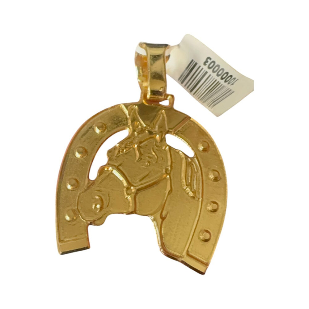 Pingente Ferradura Desenho G - Banhado A Ouro 18K - Imagem 2