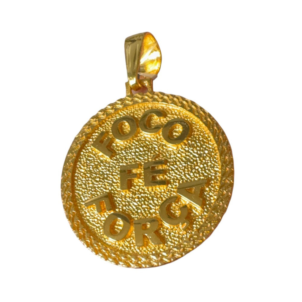 Pingente Foco, Força, Fé - Banhado A Ouro 18K - Imagem 3