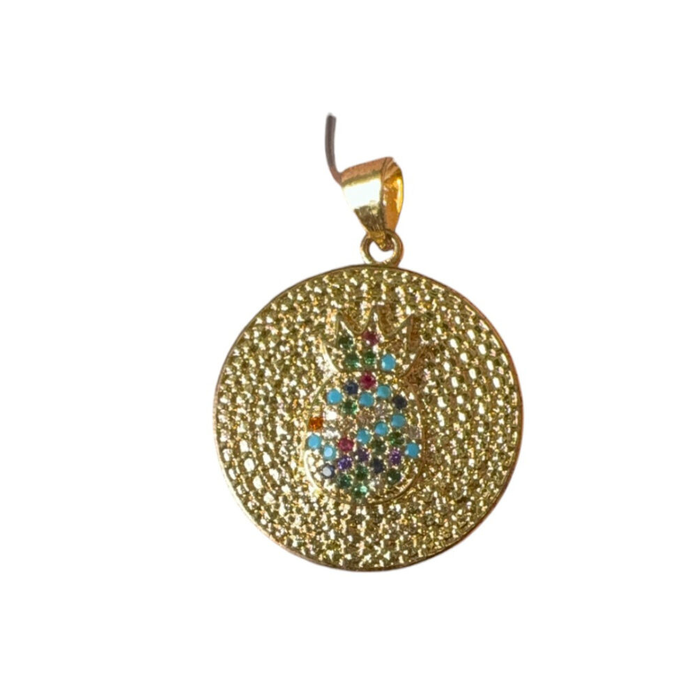 Pingente Abacaxí (P) - Banhado A Ouro 18K - Imagem 2