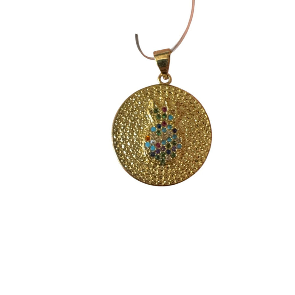 Pingente Abacaxí (P) - Banhado A Ouro 18K - Imagem 4