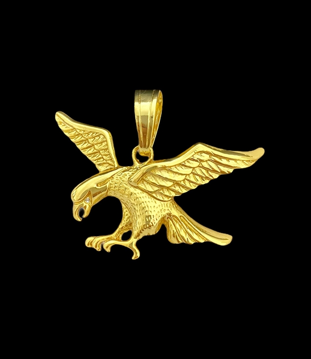 15335110776 Pingente Aguia Gg Banhado A Ouro 18K