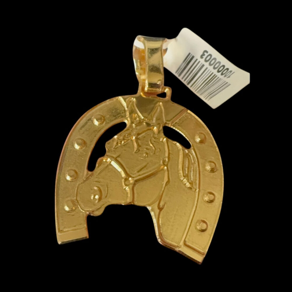 Pingente Ferradura Desenho G - Banhado A Ouro 18K