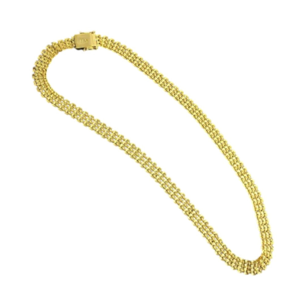 Cordão Elo Americano 13Mm Banhado A Ouro 18K - Imagem 2