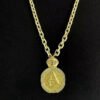 15348342408 Corrente 8Mm Cadeado Fecho Premium Pingente Letra Moldura Cravejada Banhado A Ouro 18K Lancam 1