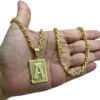15348347015 Corrente 4Mm Cadeado Pingente Letra Banhado A Ouro 18K 1