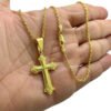 15348348988 Corrente 2Mm Cadeado Fecho Premium Pingente Crucifixo Templario Banhado A Ouro 18K Lancament 1