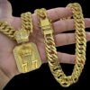 15348363252 Corrente 15Mm Grumet Fecho Marcacao 750 Pingente Coroa 777 Cravejado Banhado A Ouro 18K 3 1