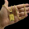 15348397473 Corrente 5Mm Meia Cana Cartie Fecho Canhao Pingente Letra Banhado A Ouro 18K 2 2