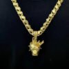 15348458190 Corrente Friso X 13Mm Pingente Pit Bull Rei Banhado A Ouro 18K Lancamento 4