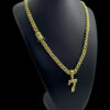 15348459134 Corrente 8Mm Friso Fecho Marcacao 750 Pingente 7 Cravejado M Banhado A Ouro 18K Lancament