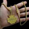 15348462229 Corrente Elo Peruano 5Mm Pingente Favela Venceu Cravejado Banhado A Ouro 18K Lancamento 2