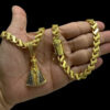 15348463016 Corrente 8Mm Dubai S Fecho Marcacao 750 Pingente Nossa Senhora 3D Banhado A Ouro 18K Lancam