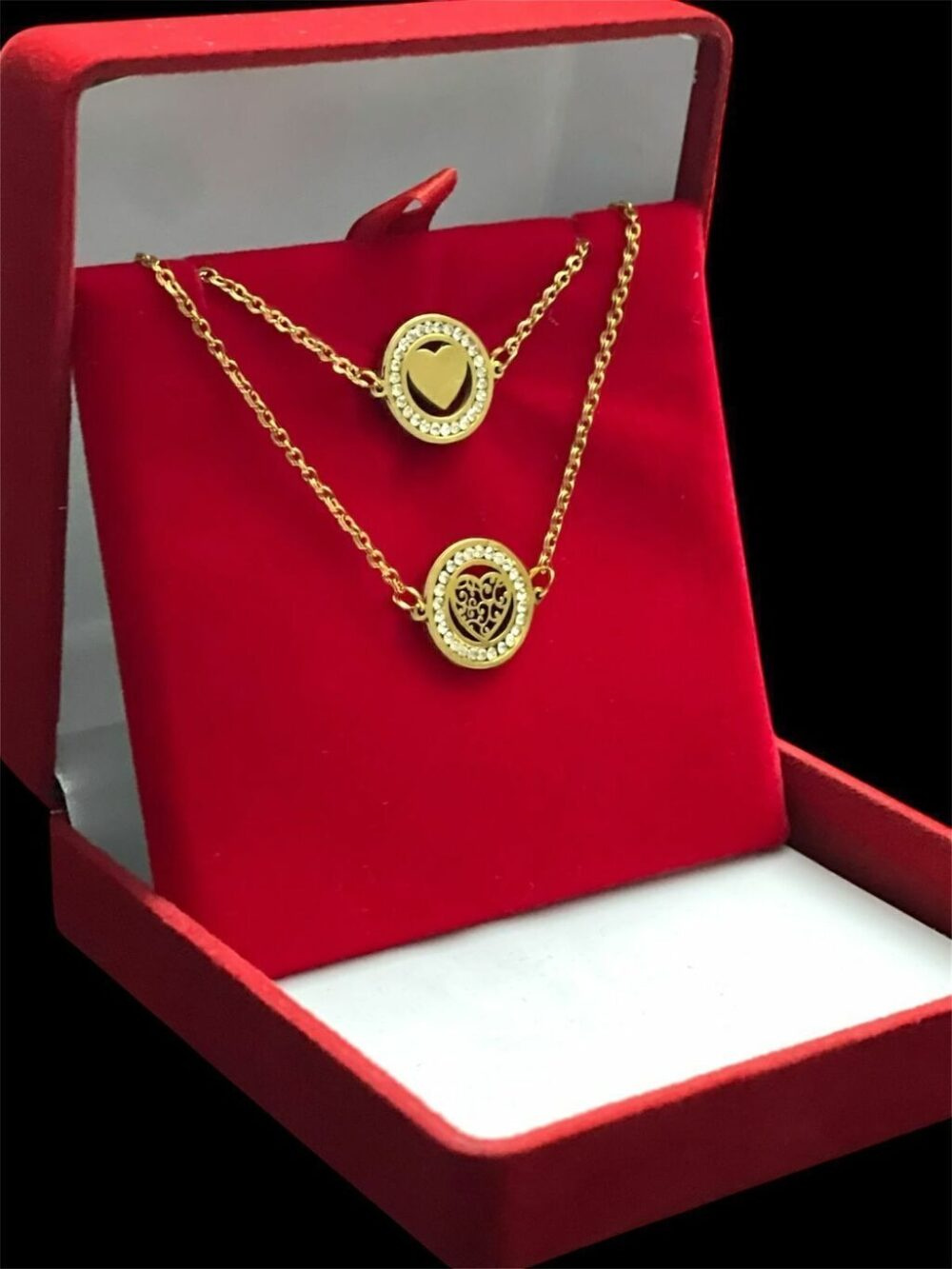 Kit Pulseiras Femininas Coração Banhada A Ouro 18K Luxo - Imagem 3