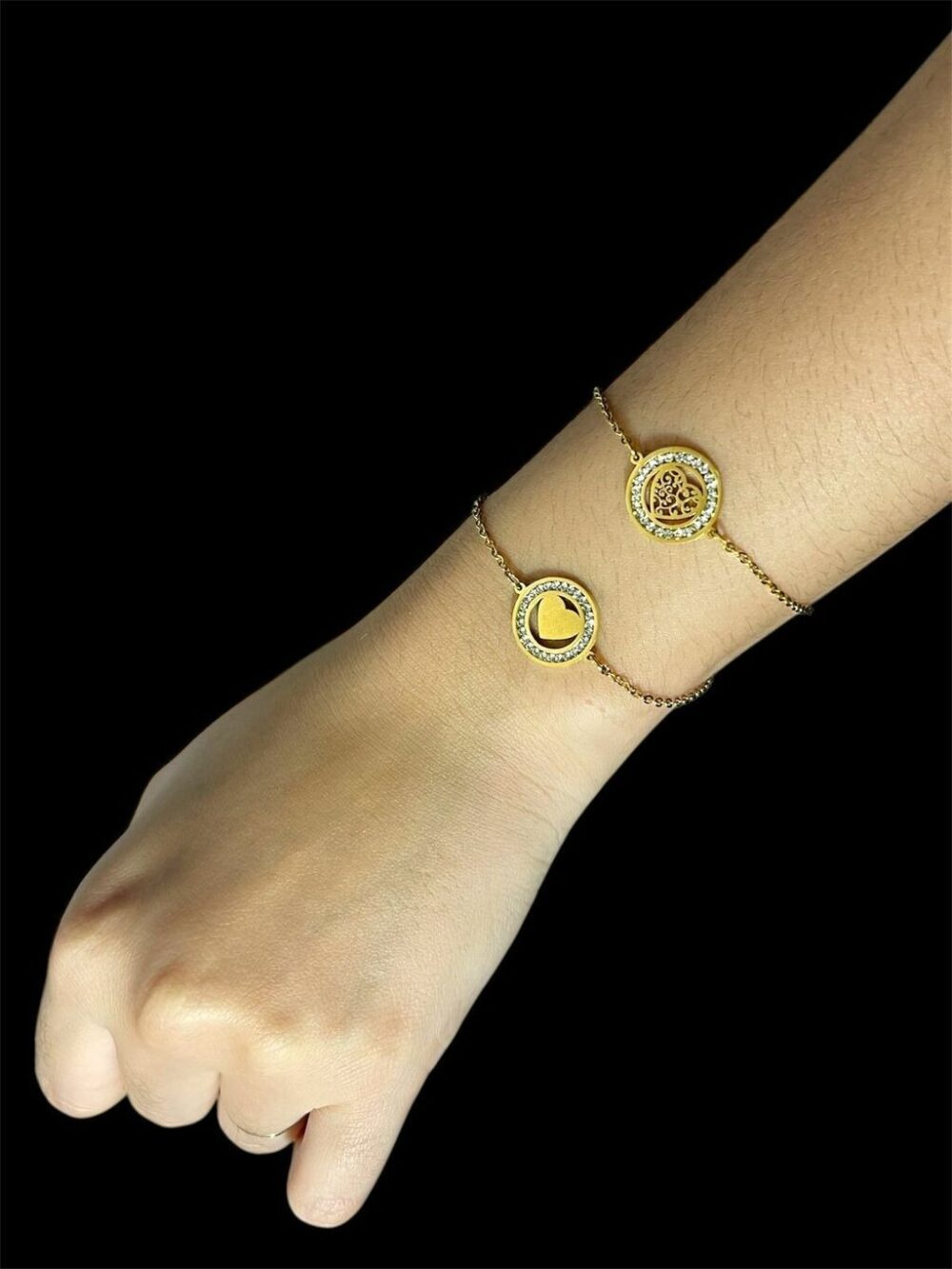 Kit Pulseiras Femininas Coração Banhada A Ouro 18K Luxo - Imagem 4