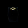Anel Ajustavel Coracao Brilhante Feminino Banhado A Ouro 18K Preto