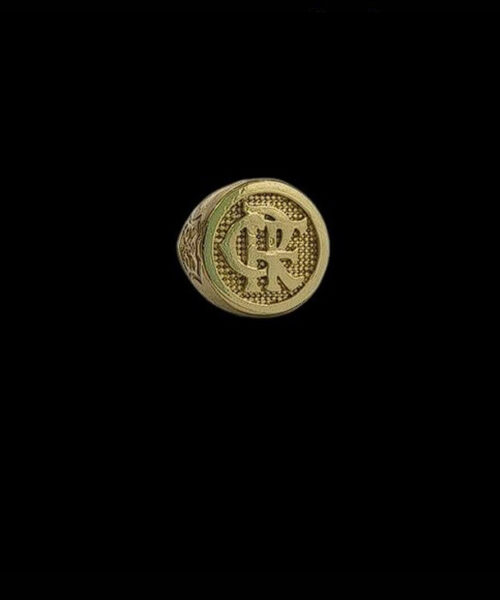 Anel Crf Redondo - Banhado a Ouro 18k