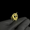 Anel Escudo Dinheiro Banhado A Ouro 18K Preto