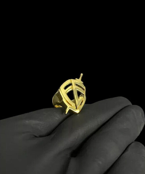Anel Escudo Fé - Banhado a Ouro 18k
