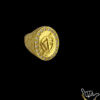 Anel Fe Cravejado De Pedras Banhado A Ouro 18K4