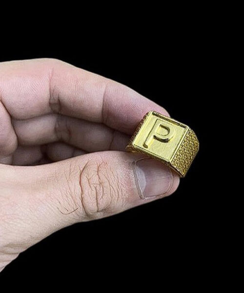 Anel Letra Regulável - Banhado a Ouro 18k