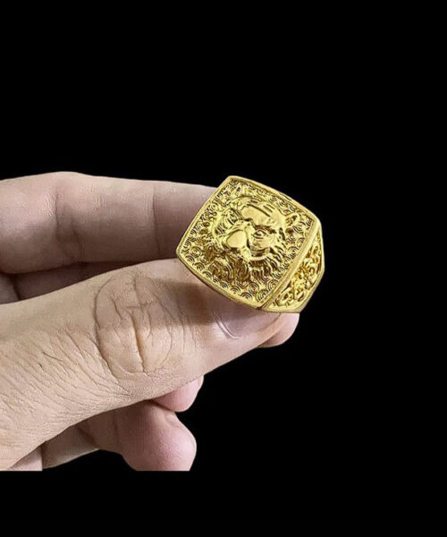 Anel Tigre Regulável - Banhado a Ouro 18k