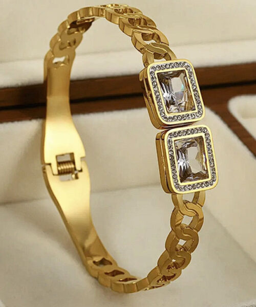 Bracelete Cravejado - Banhado a Ouro 18k
