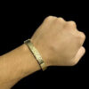 Bracelete Deus 10 Milimetros Banhado A Ouro 18K Preto