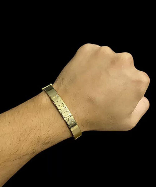 Bracelete Deus 10 Milímetros - Banhado a Ouro 18k