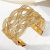 Bracelete Feminino Banhado A Ouro 18K Preto