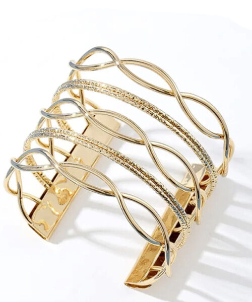 Bracelete Feminino Detalhado - Banhado a Ouro 18k
