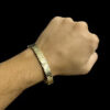 Bracelete Jesus 10 Milimetros Banhado A Ouro 18K Preto