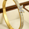 Bracelete Luxo Cravejado Feminino Banhado A Ouro 18K 2