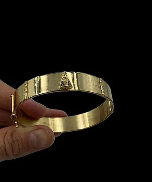 Bracelete 13mm Nossa Senhora - Banhado a Ouro 18k