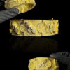 Bracelete Personalizado 35 Milimetros Mao Rezando Banhado A Ouro 18K Preto