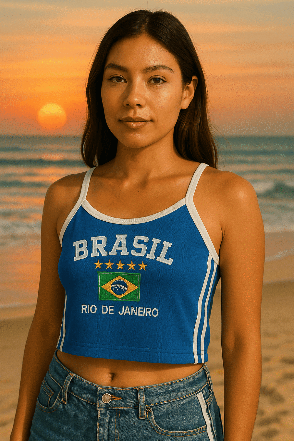 Camisa Do Brasil Suplex Bordada Retrô - Imagem 2