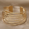 Bracelete Feminino Fios Banhado A Ouro 18K Preto
