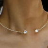 Colar Choker Feminino Banhado A Ouro 18K Pre