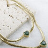 Conjunto Cordao Pulseira Feminina Coracao Banhada A Ouro 18K