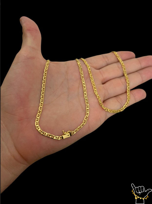 Cordao 3Mm Piastrine Banhado A Ouro 18K3