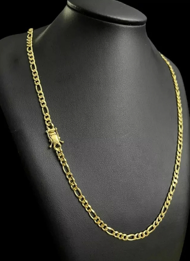 Cordao 3X1 5Mm Banhado A Ouro 18K