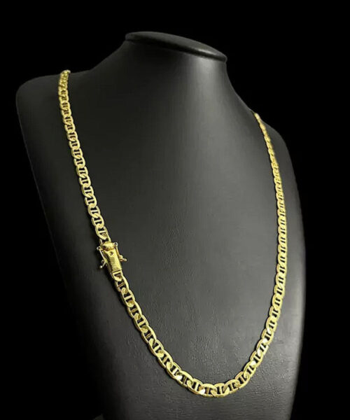 Cordão 7mm Piastrine - Banhado a Ouro 18k