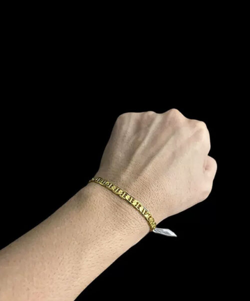 Pulseira 7mm Piastrine - Banhado a Ouro 18k