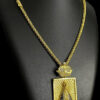 Cordao 8Mm Peruano Santa Cravejado Banhado A Ouro 18K Preto