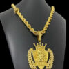 Cordao Baiano 10Mm Pingente Jesus Rei Dos Reis Banhado A Ouro 18K 3